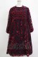 画像1: Jane Marple / Winter ribbonsスモッキングドレス  ネイビー×ワインレッド H-26-01-25-008-JM-OP-KB-ZH (1)