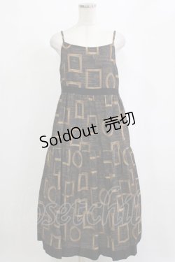 画像1: Jane Marple / Eternal Framesストラップドレス  チャコールグレー H-26-01-25-009-JM-OP-KB-ZH