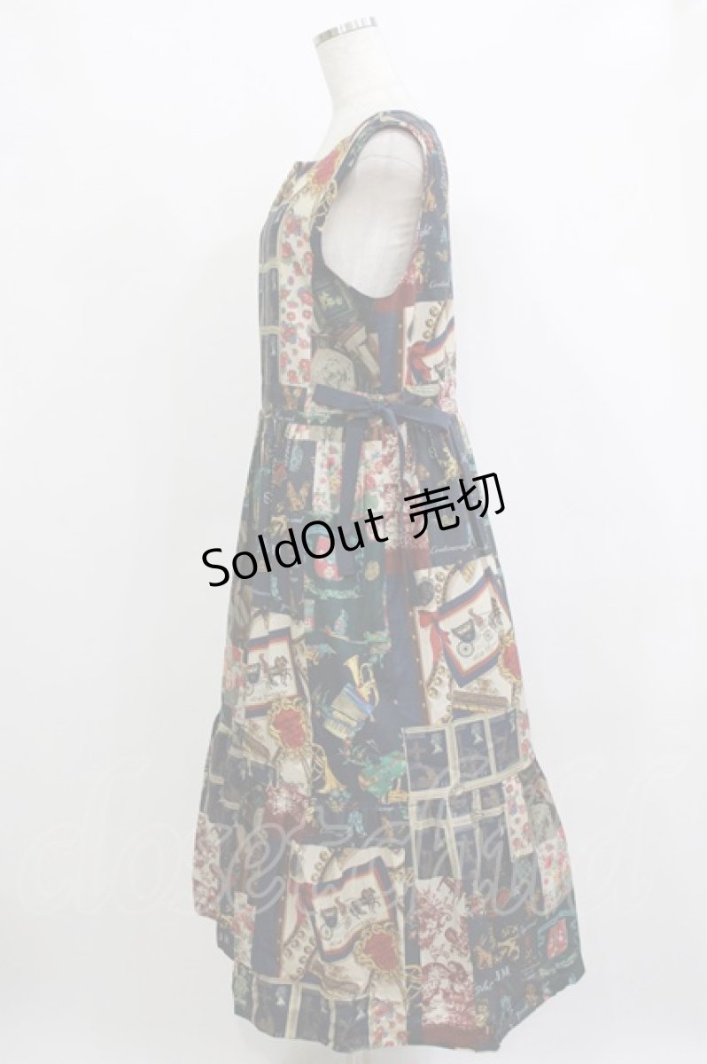 画像2: Jane Marple / All You Need Is Loveタブリエドレス  ネイビー H-26-01-25-011-JM-OP-KB-ZH (2)