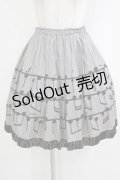 Jane Marple / Musical Noteギャザースカート M グレー H-26-01-25-015-JM-SK-KB-ZH