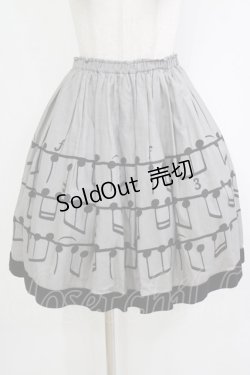 画像1: Jane Marple / Musical Noteギャザースカート M グレー H-26-01-25-015-JM-SK-KB-ZH