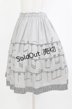 画像2: Jane Marple / Musical Noteギャザースカート M グレー H-26-01-25-015-JM-SK-KB-ZH