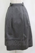 Jane Marple / British stripe tea house skirt  gray-stripe H-26-01-25-016-JM-SK-KB-ZH