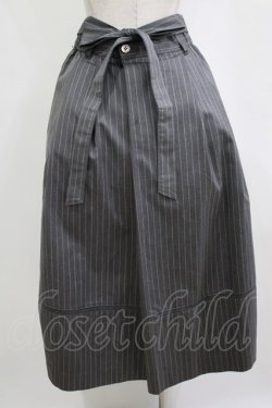 画像3: Jane Marple / British stripe tea house skirt  gray-stripe H-26-01-25-016-JM-SK-KB-ZH