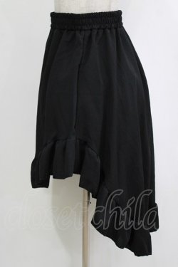 画像2: MARBLE / 前ミニ後ひざ下スカート M-L 黒 H-26-01-25-017-GO-SK-KB-ZH