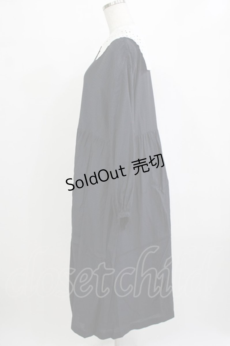 画像2: Jane Marple / Dobby cloth teardrop lace collar dress  ネイビー H-26-01-25-018-JM-OP-KB-ZH (2)