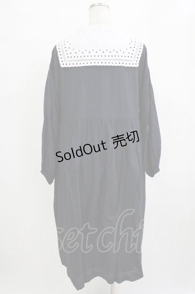 画像3: Jane Marple / Dobby cloth teardrop lace collar dress  ネイビー H-26-01-25-018-JM-OP-KB-ZH (3)