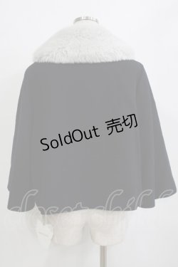 画像3: Jane Marple / Lamb melton fur collar cape jacket  ネイビー×シルバーグレー H-26-01-25-020-JM-JA-KB-ZH