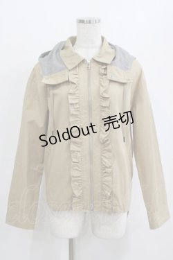 画像1: Jane Marple / CORDURA twill hooded blouson  beige×monotone check H-26-01-25-021-JM-JA-KB-ZH