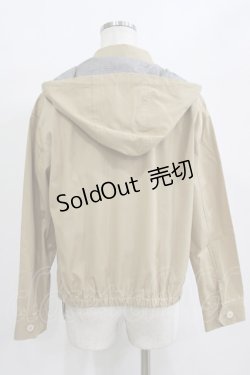 画像3: Jane Marple / CORDURA twill hooded blouson  beige×monotone check H-26-01-25-021-JM-JA-KB-ZH
