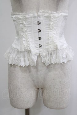 画像1: ATELIER PIERROT / Frill Short Corset コルセット  白 H-26-01-25-023-EL-TO-KB-ZH