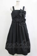 Jane Marple / Front ribbon strap dress  ブラック H-26-01-25-003-JM-OP-KB-ZH