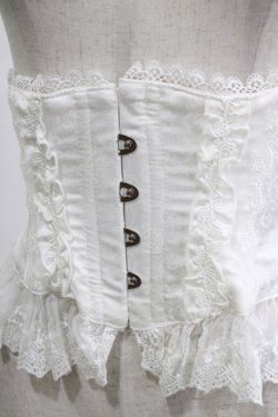 画像4: ATELIER PIERROT / Frill Short Corset コルセット  白 H-26-01-25-023-EL-TO-KB-ZH