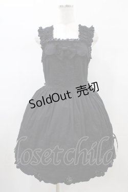 画像1: BABY,THE STARS SHINE BRIGHT / リボンスカラップジャンパースカート Free ブラック H-26-01-26-035-BA-OP-NS-ZH