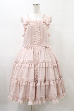 画像1: metamorphose / 【プラスサイズ】ピンタックティアードジャンパースカート プラスサイズ ピンク H-26-01-26-039-ME-OP-NS-ZH