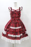 Angelic Pretty / Sweetフリルジャンパースカート(タータン)  レッド H-26-01-26-040-AP-OP-NS-ZH
