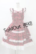 Angelic Pretty / Sweetフリルジャンパースカート(タータン)  レッド H-26-01-26-040-AP-OP-NS-ZH