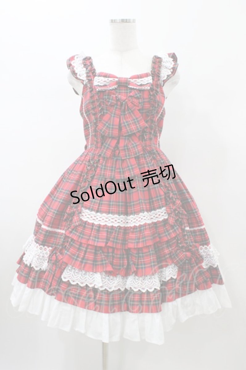 画像1: Angelic Pretty / Sweetフリルジャンパースカート(タータン)  レッド H-26-01-26-040-AP-OP-NS-ZH (1)