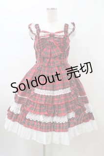 Angelic Pretty / Sweetフリルジャンパースカート(タータン) レッド H