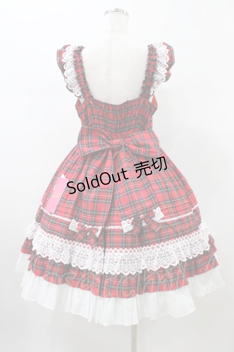 画像2: Angelic Pretty / Sweetフリルジャンパースカート(タータン)  レッド H-26-01-26-040-AP-OP-NS-ZH (2)