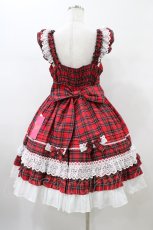 画像2: Angelic Pretty / Sweetフリルジャンパースカート(タータン)  レッド H-26-01-26-040-AP-OP-NS-ZH (2)