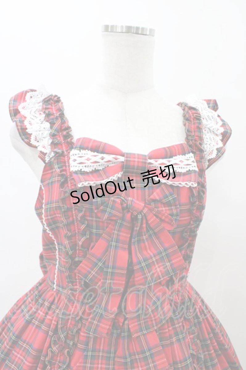 画像4: Angelic Pretty / Sweetフリルジャンパースカート(タータン)  レッド H-26-01-26-040-AP-OP-NS-ZH (4)