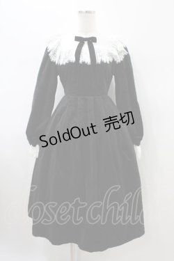 画像1: axes femme kawaii / ベロアワンピース M ブラック H-26-01-26-046-AX-OP-NS-ZH