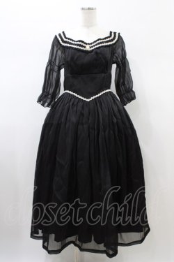 画像1: Visible milky way（海外ロリータブランド） / Sunset Avenueワンピース XL ブラック H-26-01-26-047-0-OP-NS-ZH