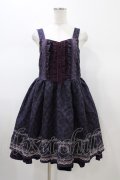 axes femme / ダークオーナメント柄ワンピース M パープル H-26-01-26-050-AX-OP-NS-ZH