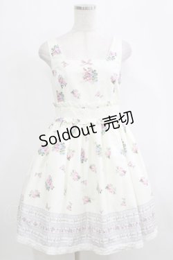 画像1: Ank Rouge / フラワーブーケパネルプリントジャンパースカート M オフ H-26-01-26-1001-CA-OP-NS-ZH