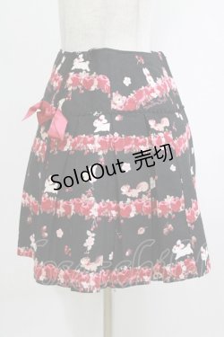 画像2: BABY,THE STARS SHINE BRIGHT / Pomme rouge〜うさぎとりすのりんごの森〜柄プリーツスカート Free ブラック H-26-01-26-1003-BA-SK-NS-ZH