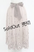 axes femme / チュールカラー刺繍スカート M ブラウン H-26-01-26-1004-AX-SK-YZ-ZH