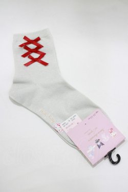 画像1: m petit by misako / ECAMCSキティリボン  シルバー H-26-01-26-1051-LO-ZA-NS-ZH