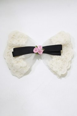 画像2: m petit by misako / リボンバレッタ  生成り H-26-01-26-1074-LO-AC-NS-ZH