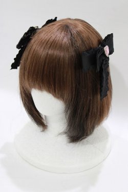 画像1: Lovely Tency / 眞白ありす/2Pクリップ  ブラック H-26-01-26-1076-GO-AC-NS-ZH