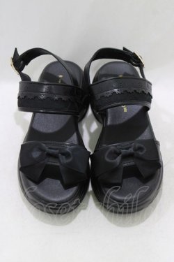 画像1: m petit by misako / AMリボンスニーカーサンダル M ブラック H-26-01-26-1080-LO-SH-NS-ZH