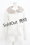 m petit by misako / ファーエリショートジャケット L 生成り H-26-01-26-1013-LO-JA-NS-ZH