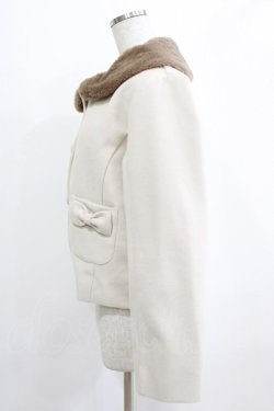 画像2: m petit by misako / ファーエリショートジャケット L 生成り H-26-01-26-1013-LO-JA-NS-ZH