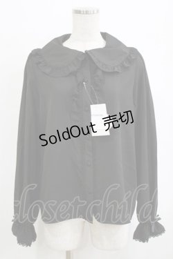 画像1: m petit by misako / AM マルエリフリルブラウス L ブラック H-26-01-26-1016-LO-BL-NS-ZH