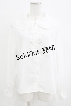 画像1: m petit by misako / AM マルエリフリルブラウス L オフ H-26-01-26-1018-LO-BL-NS-ZH