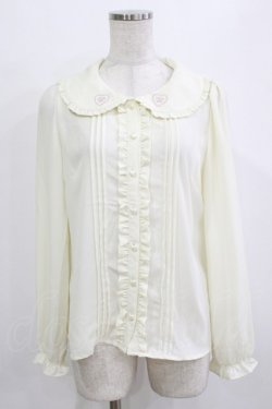 画像1: Ank Rouge / HUG ME刺繍ブラウス M アイボリー/ピンク H-26-01-26-1022-CA-BL-NS-ZH