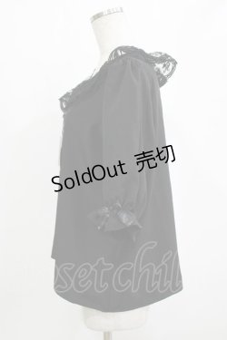 画像2: m petit by misako / MSKデシンレースエリブラウス L ブラック H-26-01-26-1026-LO-BL-NS-ZH