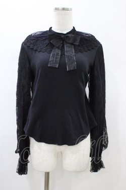 画像1: Angelic Pretty / Dollyレースカラーカットソー Free ブラック H-26-01-26-061-AP-TO-NS-ZH