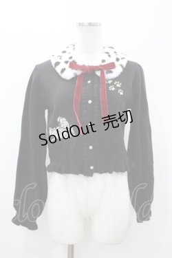 画像1: axes femme kawaii / 101匹わんちゃんカーデ M ブラック H-26-01-26-062-AX-TO-NS-ZH