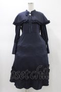 FLC / MINA*ケープワンピース M ネイビー H-26-01-27-050-0-OP-NS-ZH