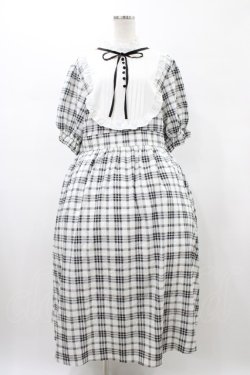 画像1: m petit by misako / ナシジチェックキリカエワンピース 4L オフ H-26-01-27-055-LO-OP-NS-ZH