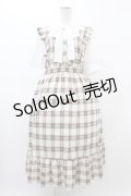 majoretty / ドッキングチェックワンピース 4L オフ/ブラウン H-26-01-27-056-0-OP-NS-ZH