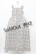 FLC / 皆方由衣コラボ/チェックフリルジャンパースカート 4L ブラウン H-26-01-27-057-0-OP-NS-ZH