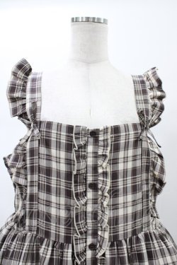 画像3: FLC / 皆方由衣コラボ/チェックフリルジャンパースカート 4L ブラウン H-26-01-27-057-0-OP-NS-ZH