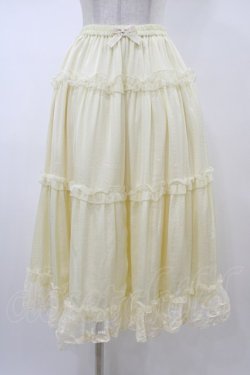 画像1: m petit by misako / サテンキリカエペチスカート M 生成り H-26-01-27-066-LO-SK-NS-ZH